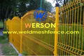 werson PVC coated weld mesh panel fence with bending-RAL 6005 