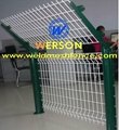 werson PVC coated weld mesh panel fence with bending-RAL 6005 