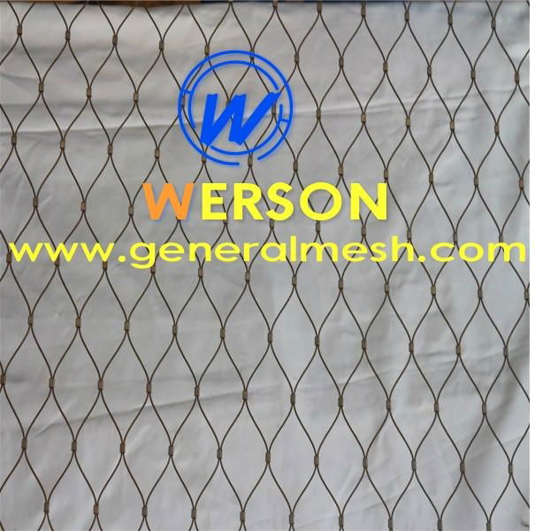 Steel Wire Rope Flexmesh, Stainless Steel Oxide Zoo Mesh,Ferruled Mesh,flexible ferruled inox line webnet