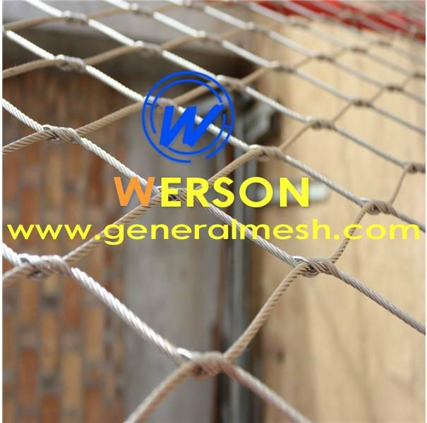 animal enclosure net , Zoo mesh cage,stainless inox line cable mesh 3