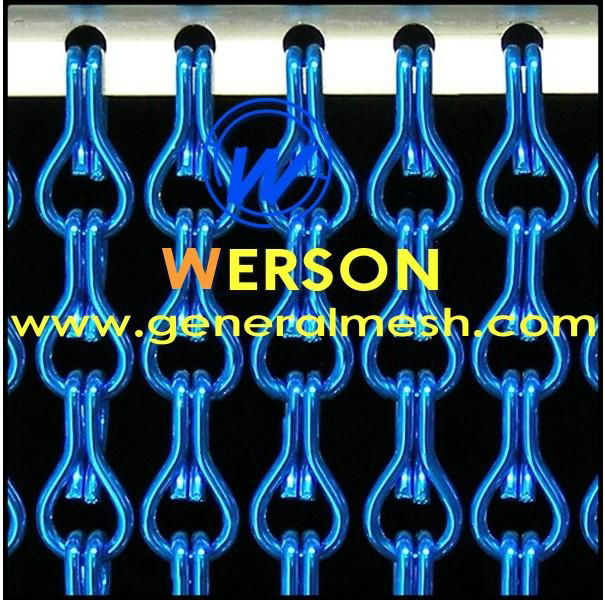  aluminium chain curtains ,aluminium fly screen,metal chain curtain，Anodizing Aluminum Chain Fly Screen