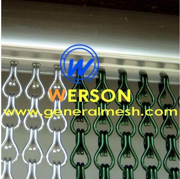  aluminium chain curtains ,aluminium fly screen,metal chain curtain，Anodizing Aluminum Chain Fly Screen