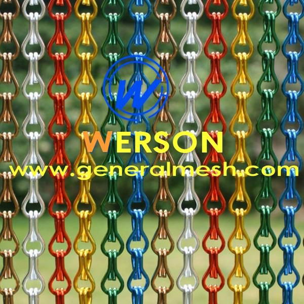 metal chain curtain，Anodizing Aluminum Chain Fly Screen  2