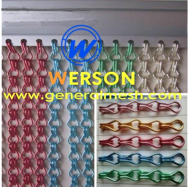 metal chain curtain，Anodizing Aluminum Chain Fly Screen 