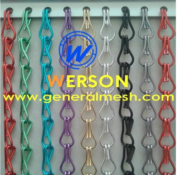 decorative aluminium chain curtain screen，Aluminium chain link curtain