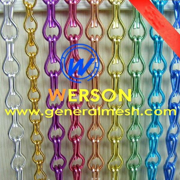 decorative aluminium chain curtain screen，Aluminium chain link curtain