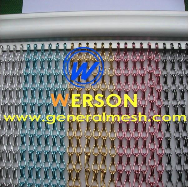 decorative aluminium chain curtain screen，Aluminium chain link curtain