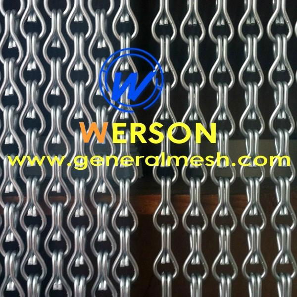 decorative aluminium chain curtain screen，Aluminium chain link curtain