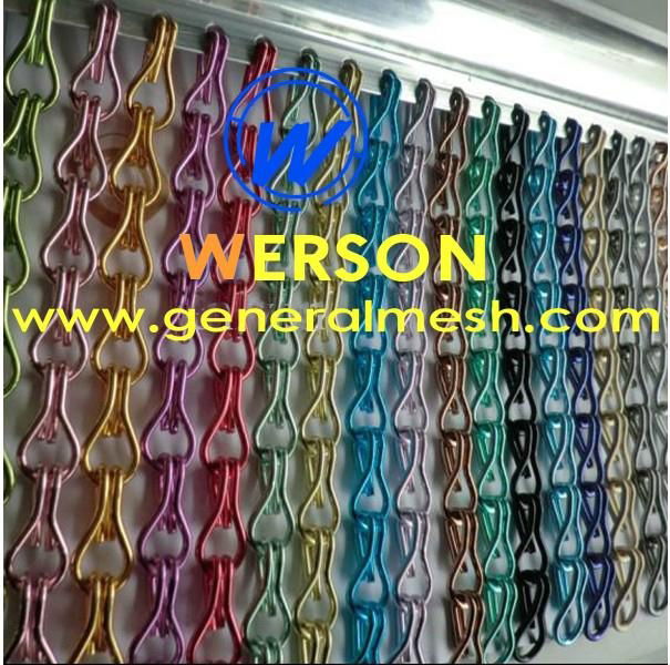 aluminium chain door screens, decorative metal chain door curtain,patio door screens，baby link chain