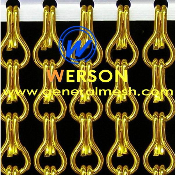 Anodized Fly Door Chain Curtains，Aluminum Decorative Door Curtain