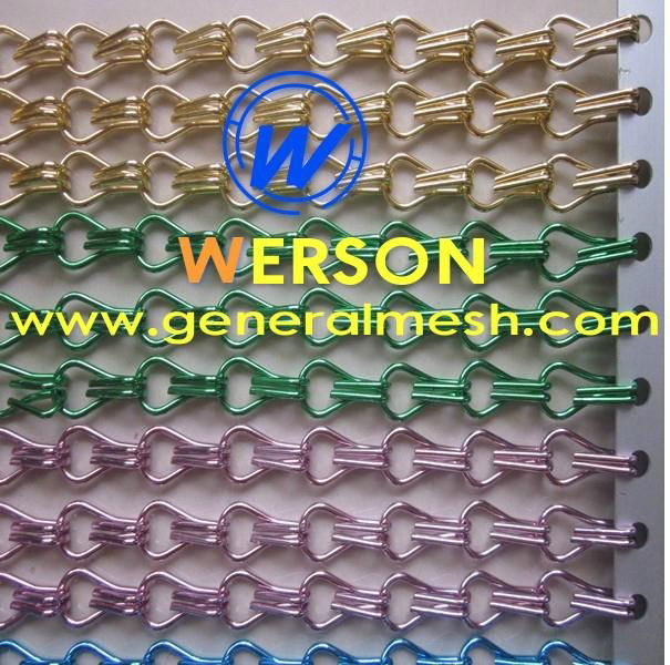 Anodized Fly Door Chain Curtains，Aluminum Decorative Door Curtain