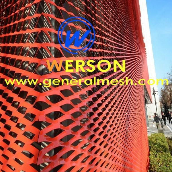 aluminium expanded metal mesh facade cladding,architectural external cladding  