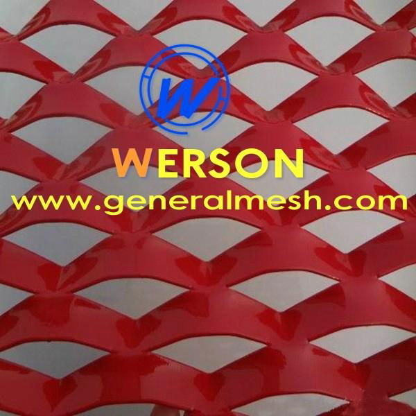 Expanded metal mesh exterior wall panel, Aluminum expanded metal facade