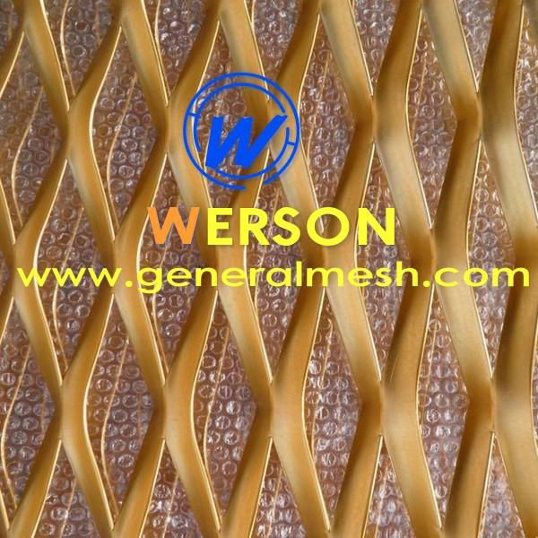 Expanded metal mesh exterior wall panel, Aluminum expanded metal facade