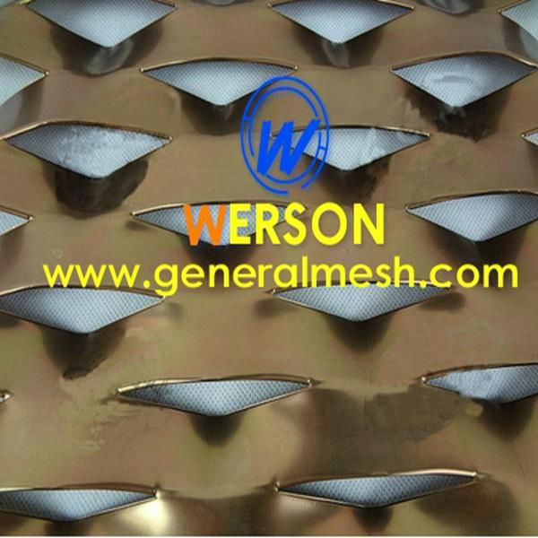 Aluminum expanded metal facade，Outdoor expanded metal mesh facade cladding