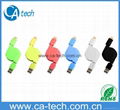 NEW USB colour data and charger sync retractable cable for iPhone 5s/iPad