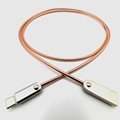 USB 2.0 A male to Type c male cable with  spring metal braid 
