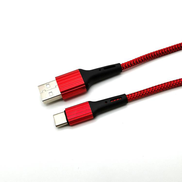wholesale high quality  usb type c fast charging Nylon braided usb data cable 3