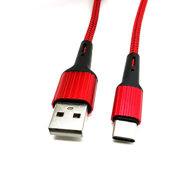 wholesale high quality  usb type c fast charging Nylon braided usb data cable 4
