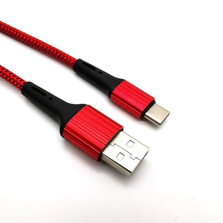 wholesale high quality  usb type c fast charging Nylon braided usb data cable 5