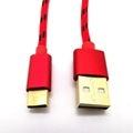 Gold Plated Nylon Braid Type c Charging Cable  2