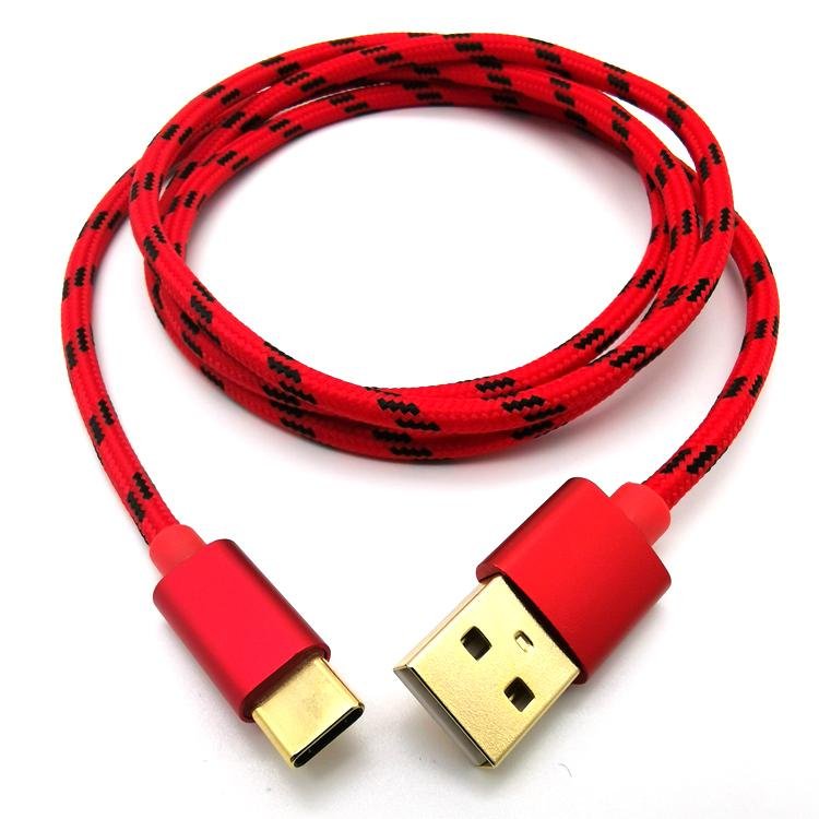 Gold Plated Nylon Braid Type c Charging Cable  3