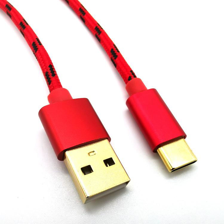 Gold Plated Nylon Braid Type c Charging Cable  4