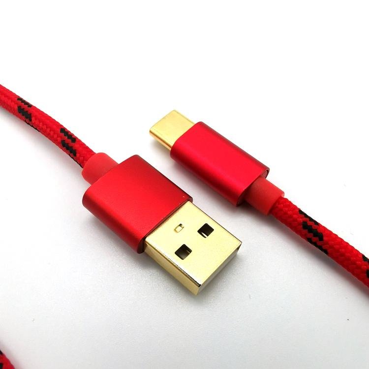 Gold Plated Nylon Braid Type c Charging Cable  5