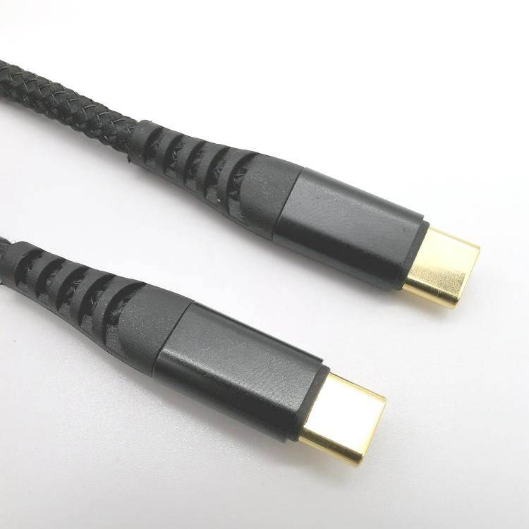 Gold Plated Nylon Braid Type c to Type c Charging Cable  3