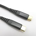 Gold Plated Nylon Braid Type c to Type c Charging Cable 