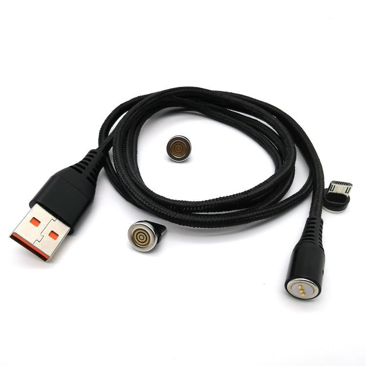 Hot Selling Nylon Braided 3 in 1 Magnetic  USB Charging Cable 
