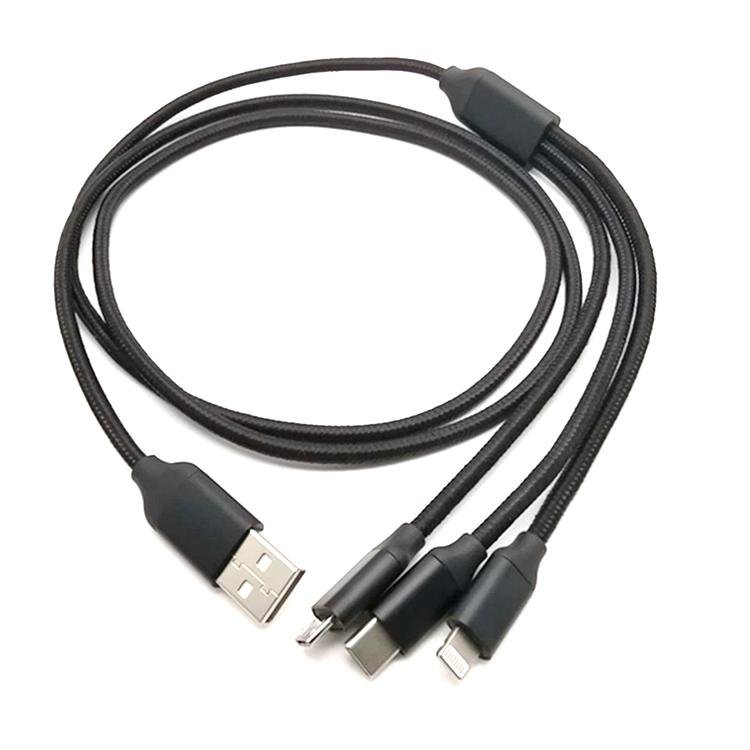  3 IN 1 Nylon braided USB data charging cable  4