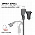  3 IN 1 Nylon braided USB data charging cable  5