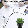  3 IN 1 Nylon braided USB data charging cable 
