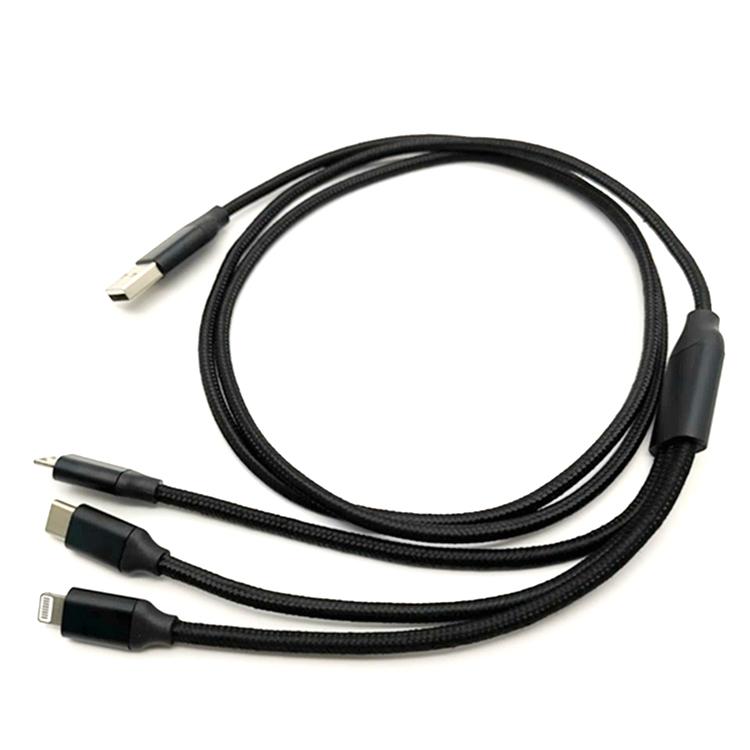  3 IN 1 Nylon braided USB data charging cable  3