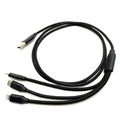  3 IN 1 Nylon braided USB data charging cable 