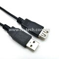 USB2.0 公对母延长线黑色