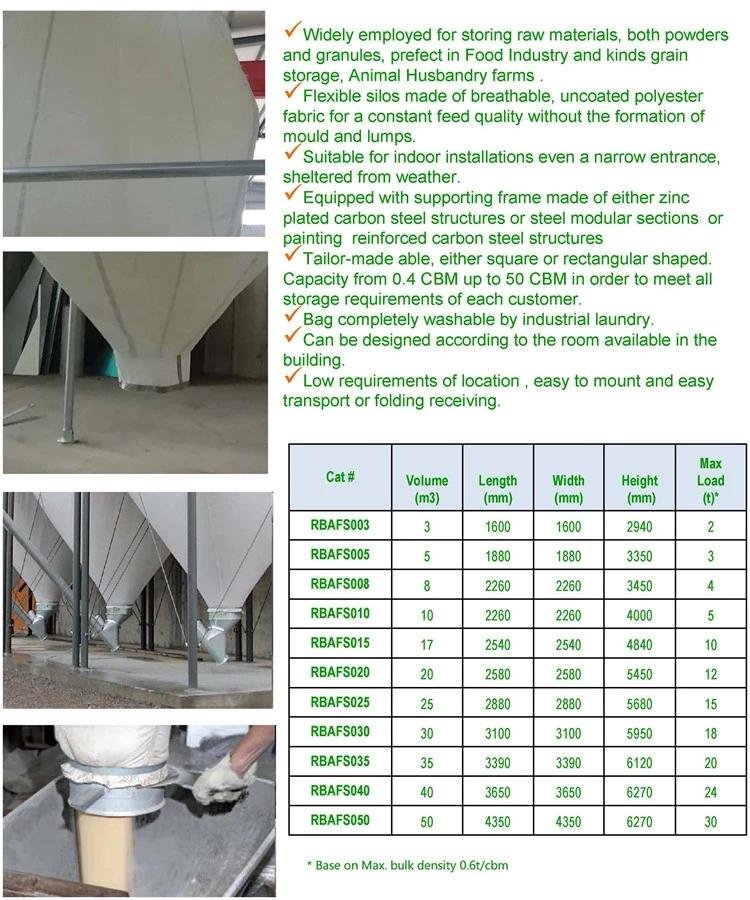 Grain storage jumbo bag container trevira fabric flexible silos  2