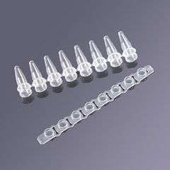 laboratory No DNase and RNase PCR 8 strip tubes with with flat cover 0.2ml