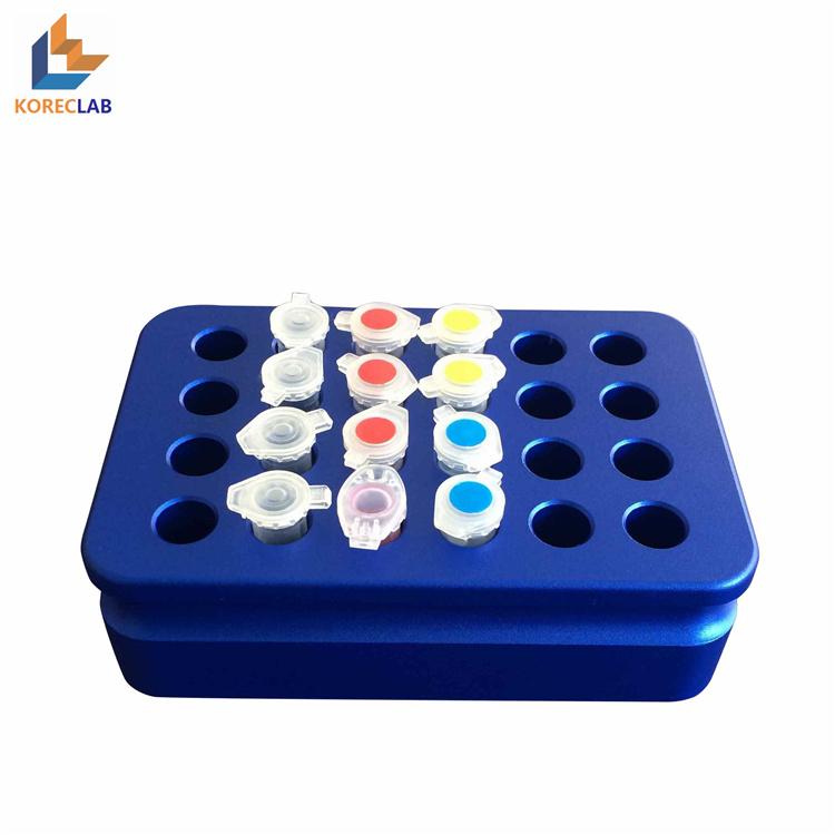 24 well metal aluminum conductive PCR test tube cooling rack