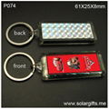 Water-proof Three parts flash in turn Large Solar keychain P074