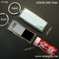 Solar Powered Keychain Large type Replaceable image Two parts flash Time P110