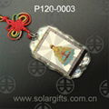 logo custom solar power car accessory hanging ornaments car pendants