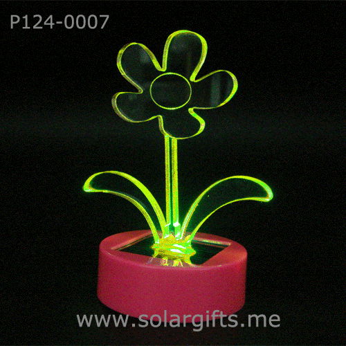 Solar power artificial flower car decoration with color changing led light 