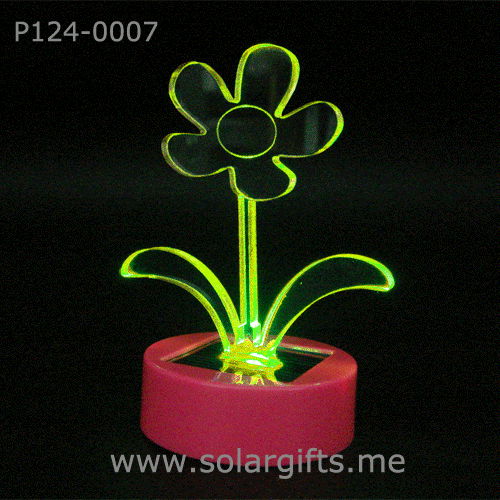 Solar power artificial flower car decoration with color changing led light