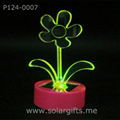 Solar power artificial flower car decoration with color changing led light  1