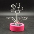 Solar power artificial flower car decoration with color changing led light  2