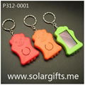 Shaped solar LED flashlight keychain P312-0001