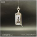 Plastic fashion solar lcd flashing picture insert pendant necklace