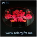 汽車擺設裝飾禮品 太陽能七彩閃爍汽車標誌牌（圖案可定製）P135